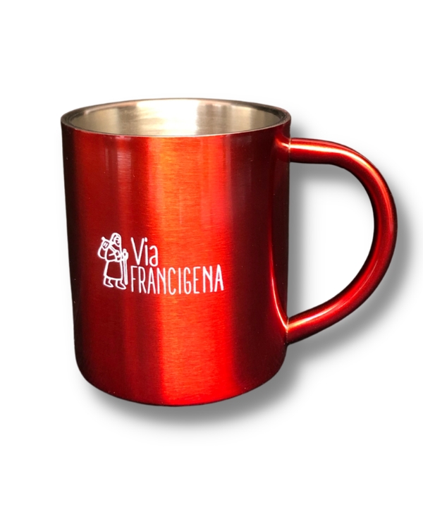 Tasse en métal Via Francigena rouge