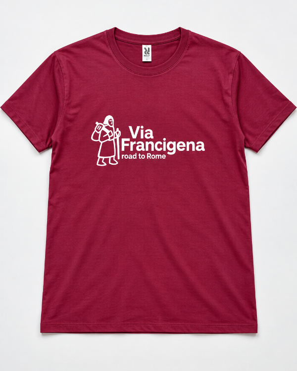 t-shirt road to rome red burgundy